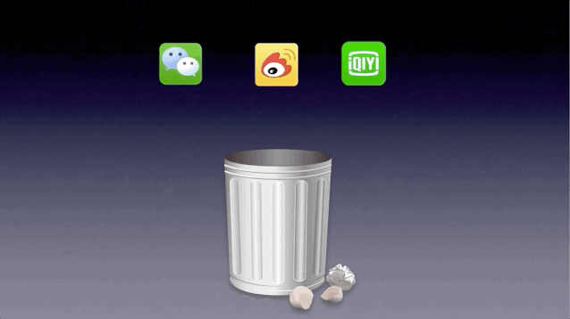 锤子手机发布会上，图标扔垃圾桶的动画教学。网友：就是这个效果 ... ...